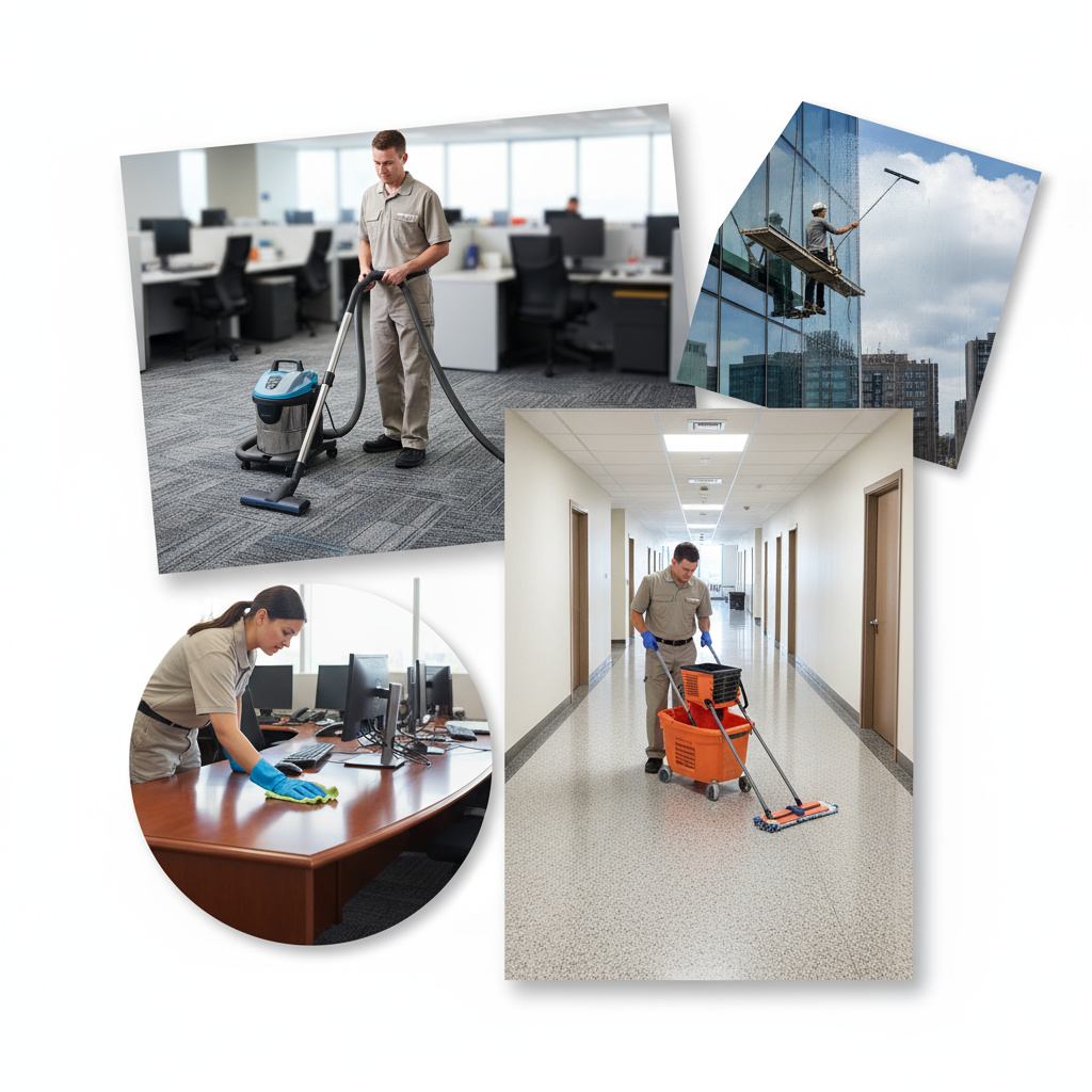 Collage of Notaviq cleaning services